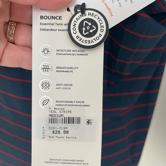 MPG Bounce tank in ‘teal stripe’ *BNWT* - Picture 4 of 5